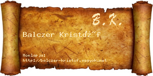 Balczer Kristóf névjegykártya