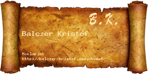 Balczer Kristóf névjegykártya