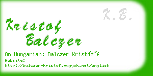 kristof balczer business card